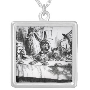 The Mad Hatter's Tea Party Silver Plated Necklace