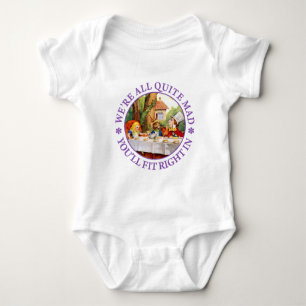 The Mad Hatter's Tea Party -"We're All Quite Mad!" Baby Bodysuit