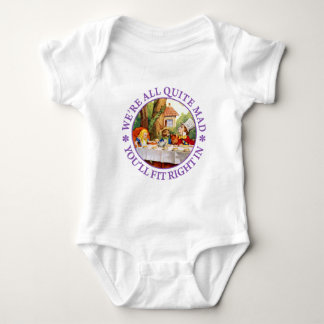 The Mad Hatter's Tea Party -"We're All Quite Mad!" Baby Bodysuit