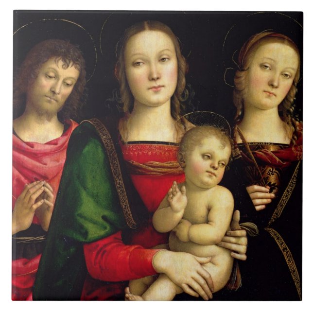 The Madonna and Child with St. John the Baptist an Ceramic Tile (Front)