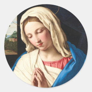 The Madonna at prayer, a landscape beyond Classic Round Sticker