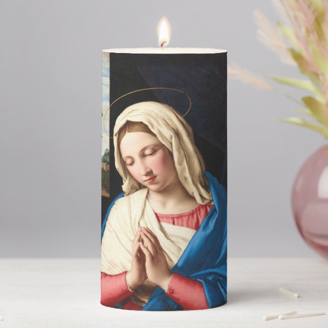 The Madonna at prayer, a landscape beyond Pillar Candle (In Situ)