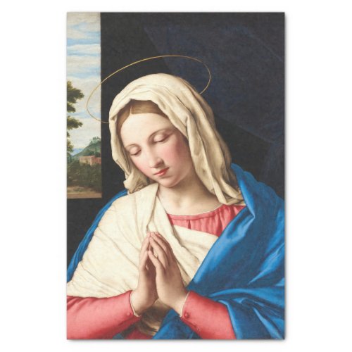 The Madonna at prayer a landscape beyond  Tissue Paper