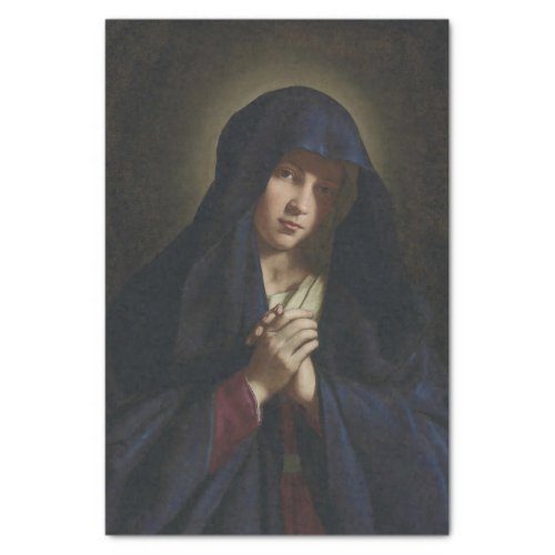 The Madonna at Prayer by Giovanni Battista Salvi Tissue Paper