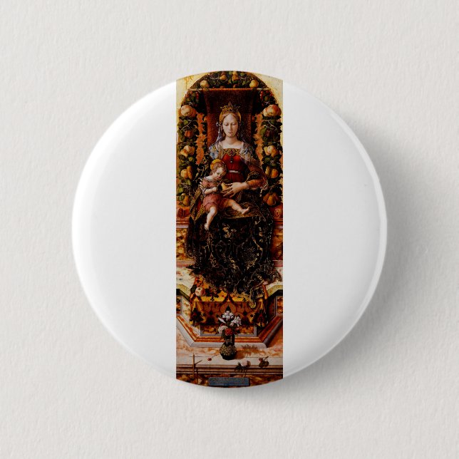 The Madonna della Candeletta by Carlo Crivelli Button (Front)