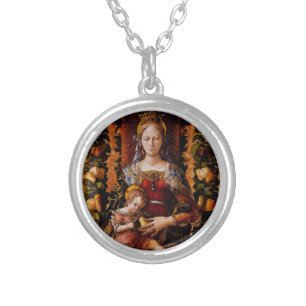 The Madonna della Candeletta by Carlo Crivelli Silver Plated Necklace