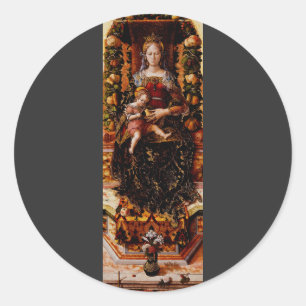 The Madonna della Candeletta Carlo Crivelli Art Classic Round Sticker
