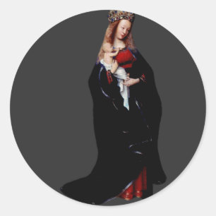 The Madonna in the Church by Jan van Eyck  Classic Round Sticker