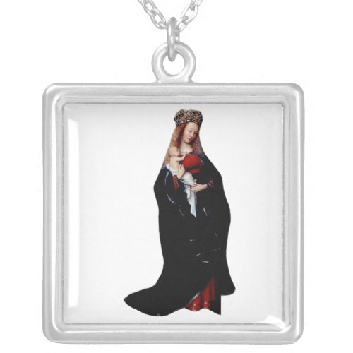 The Madonna in the Church by Jan van Eyck  Silver Plated Necklace