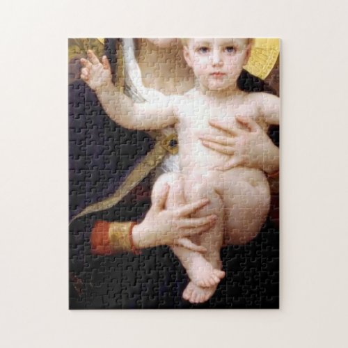 The Madonna Of Lilies William Adolphe Bouguereau Jigsaw Puzzle
