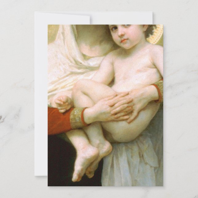 The Madonna Of Roses William Adolphe Bouguereau Invitation (Front)