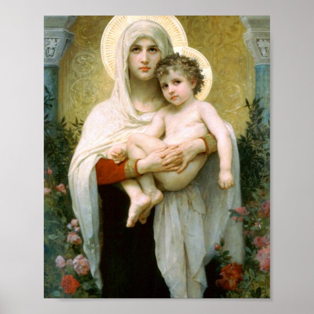The Madonna Of Roses William Adolphe Bouguereau Poster (Front)