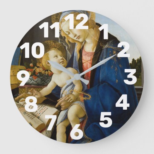 The Madonna of the Book Large Clock