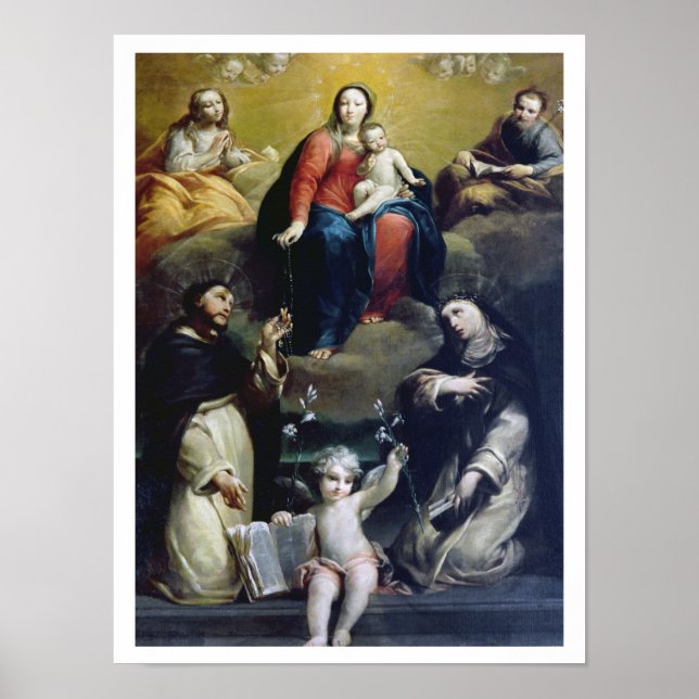 The Madonna of the Rosary with SS Dominic, Catheri Poster (Front)