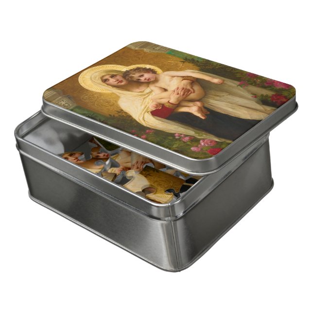The Madonna of the Roses by William Bouguereau Jigsaw Puzzle (Lid Open)