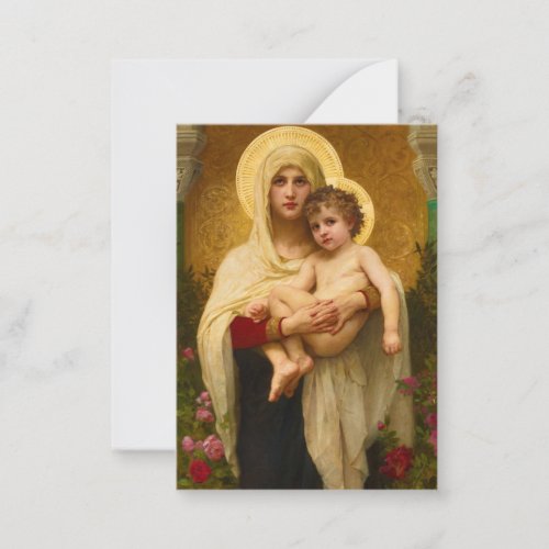 The Madonna of the Roses by William Bouguereau Note Card