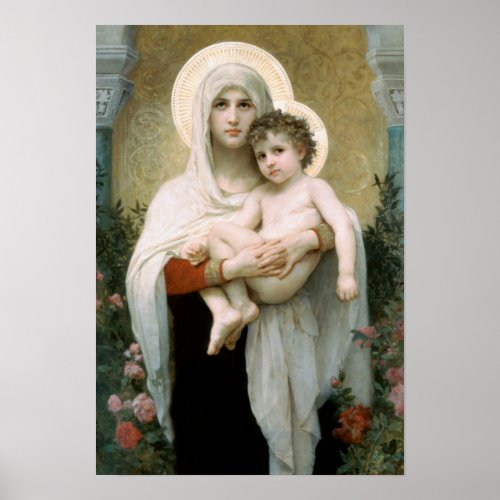 The Madonna of the Roses Christmas Poster