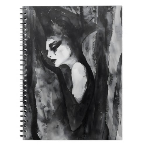 THE MAGE Black and White Abstract Art Notebook