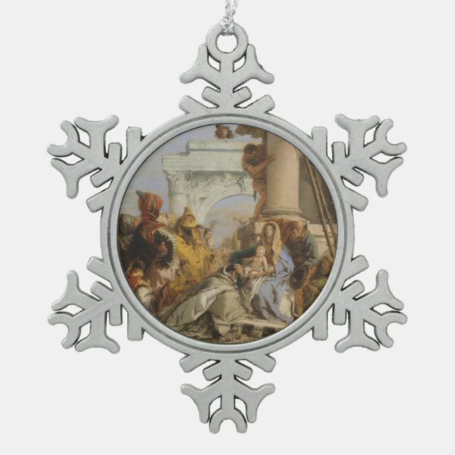 The Magi Snowflake Pewter Christmas Ornament (Front)