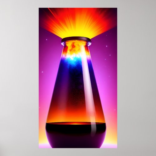 The Magic Bottle  Lava lamp  Gradient  AI Poster