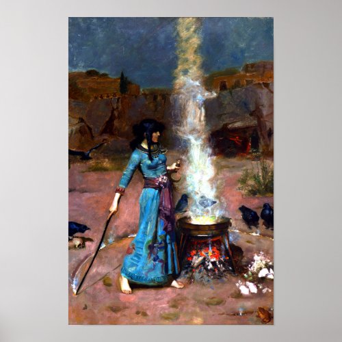 The Magic Circle John William Waterhouse Art Poster