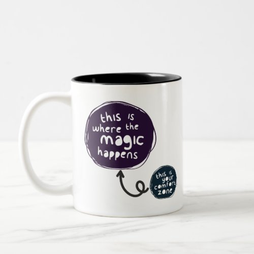 The magic happens outside your comfort zone Two_Tone coffee mug