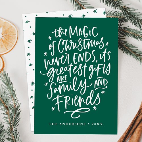 The Magic of Christmas Green Non_Photo Holiday Card