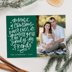 The Magic of Christmas Green Photo Holiday Card