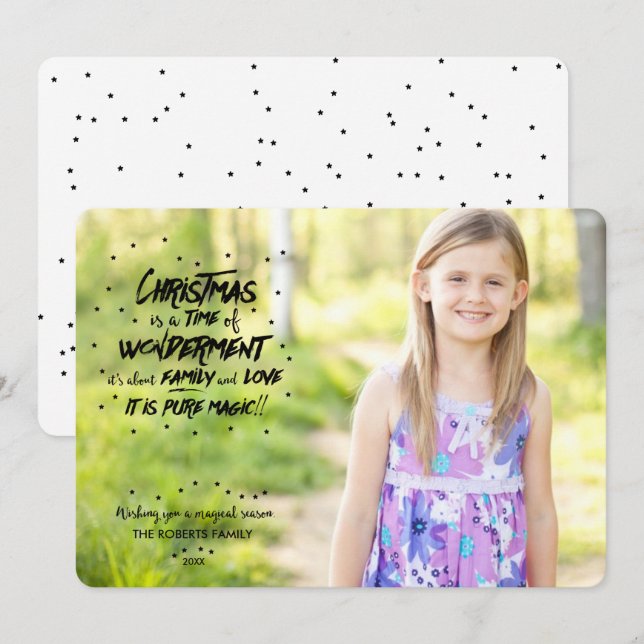 The magic of Christmas Photo Holiday Card (Front/Back)