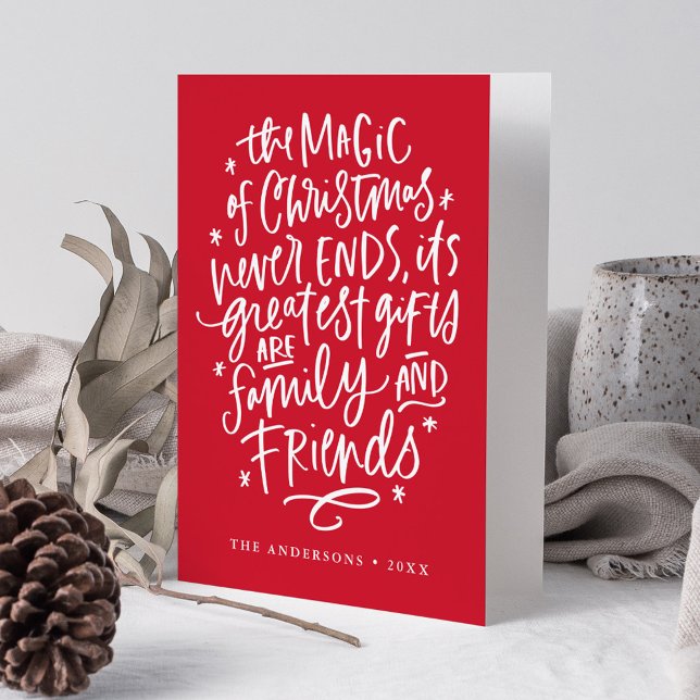 The Magic of Christmas Red Non-Photo Holiday Card (Creator Uploaded)