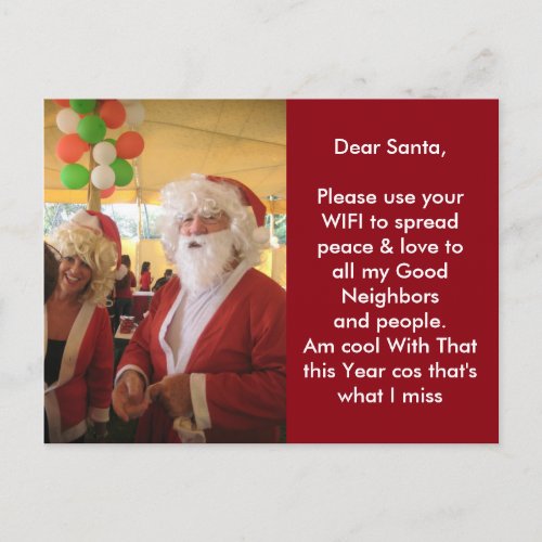 the Magic of Christmas with Santas WIFI Christmas Holiday Postcard