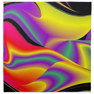 The Magic of Colors , Abstract 3D Rainbowart Cloth Napkin