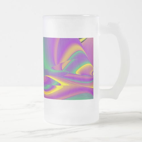 The Magic of Colors  Abstract 3D Rainbowart Frosted Glass Beer Mug
