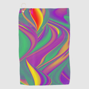 The Magic of Colors Abstract 3D Rainbowart Golf Towel