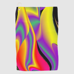The Magic of Colors Abstract 3D Rainbowart Golf Towel