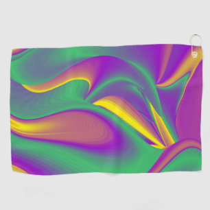 The Magic of Colors Abstract 3D Rainbowart Golf Towel