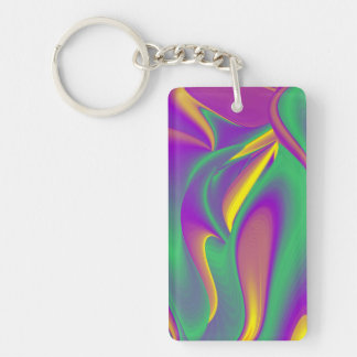 The Magic of Colors , Abstract 3D Rainbowart Keychain