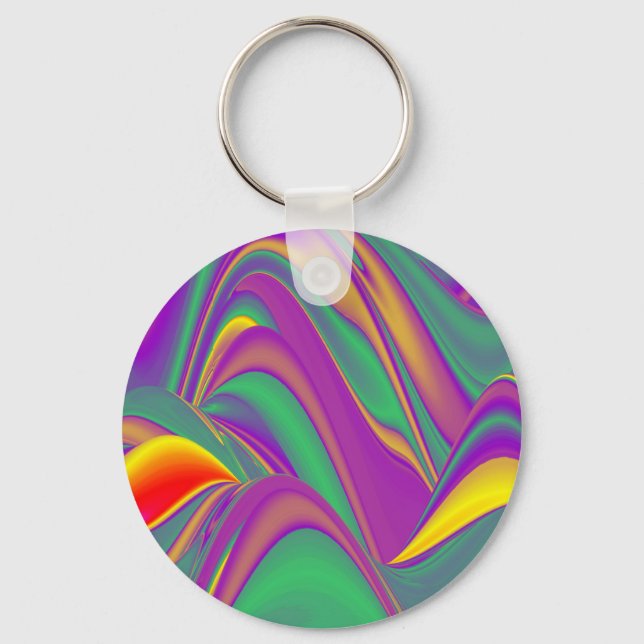 The Magic of Colors , Abstract 3D Rainbowart Keychain (Front)