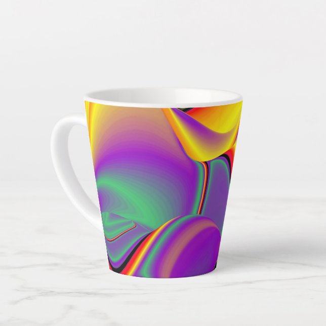 The Magic of Colors , Abstract 3D Rainbowart Latte Mug (Left Angle)