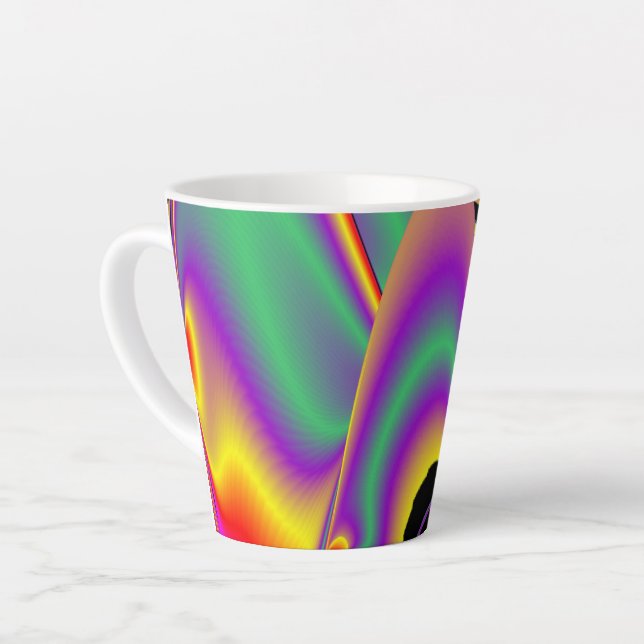 The Magic of Colors , Abstract 3D Rainbowart Latte Mug (Left Angle)