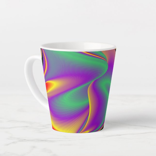 The Magic of Colors , Abstract 3D Rainbowart Latte Mug (Left Angle)