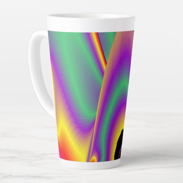The Magic of Colors , Abstract 3D Rainbowart Latte Mug (Left Angle)