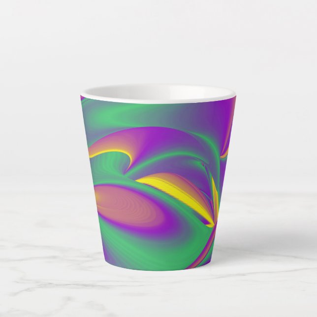 The Magic of Colors , Abstract 3D Rainbowart Latte Mug (Front)
