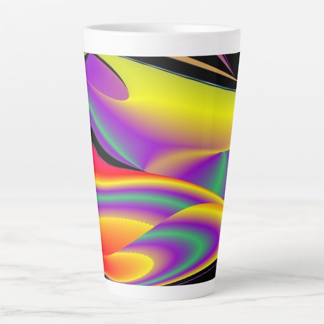 The Magic of Colors , Abstract 3D Rainbowart Latte Mug (Front)