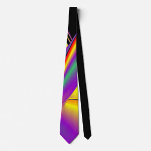 The Magic of Colors , Abstract 3D Rainbowart Neck Tie