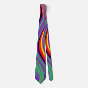 The Magic of Colors , Abstract 3D Rainbowart Neck Tie