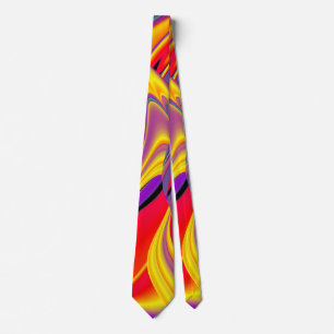 The Magic of Colors , Abstract 3D Rainbowart Neck Tie