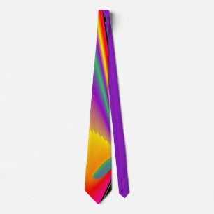 The Magic of Colors , Abstract 3D Rainbowart Neck Tie