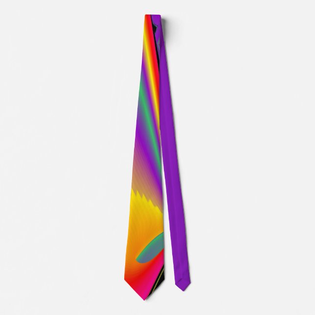 The Magic of Colors , Abstract 3D Rainbowart Neck Tie (Front)