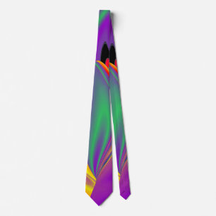 The Magic of Colors , Abstract 3D Rainbowart Neck Tie